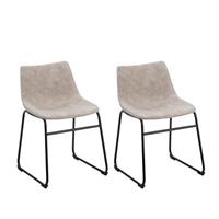beliani Bequeme und stilvolle Stühle im Retro-Design 2er Set beige Batavia - Beige