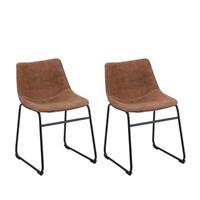 Beliani - Bequeme und stilvolle Stühle im Retro-Design 2er Set braun Batavia - Braun