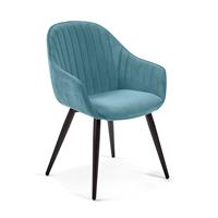 Kavehome EetkamerstoelHerbert' Velvet, kleur Turquoise