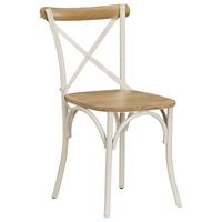 Kruisstoelen 2 st 51x52x84 cm massief mangohout wit