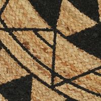 Teppich Teppich Handgefertigt Jute mit Schwarzem Aufdruck 90 cm, vidaXL, Runde