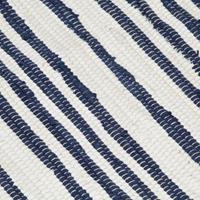 Vloerkleed chindi handgeweven 200x290 cm katoen blauw en wit