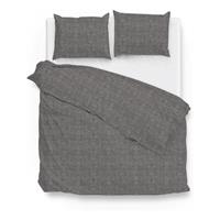 Zo! Home Lino dekbedovertrek - Dark grey - Lits-jumeaux (240x200/220