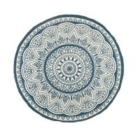 Moderner, runder Teppich Jute mit orientalischem Muster in Blau ø120 cm Anadere - BELIANI