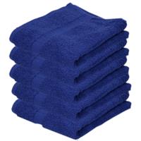 Towelcity 5x Luxe handdoeken blauw 50 x 90 cm 550 grams Blauw