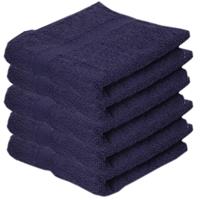 Towelcity 5x Luxe handdoeken navy blauw 50 x 90 cm 550 grams Blauw