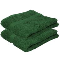 Towelcity 2x Luxe handdoeken donkergroen 50 x 90 cm 550 grams Groen