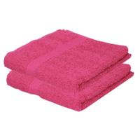Towelcity 2x Luxe handdoeken fuchsia roze 50 x 90 cm 550 grams -