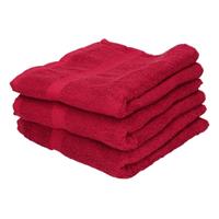 Jassz 3x Voordelige handdoeken rood 50 x 100 cm 420 grams Rood