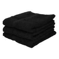 Jassz 3x Voordelige handdoeken zwart 50 x 100 cm 420 grams Zwart