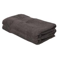 Jassz 2x Voordelige badhanddoeken grijs 70 x 140 cm 420 grams Grijs