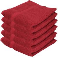 Jassz 5x Voordelige handdoeken rood 50 x 100 cm 420 grams Rood