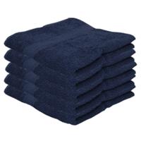 Jassz 5x Voordelige handdoeken navy blauw 50 x 100 cm 420 grams Blauw