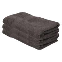 Jassz 3x Voordelige badhanddoeken grijs 70 x 140 cm 420 grams Grijs