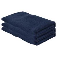 Jassz 3x Voordelige badhanddoeken navy blauw 70 x 140 cm 420 grams Blauw