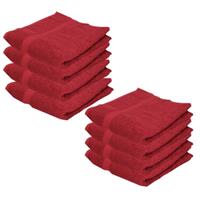 Jassz 8x Voordelige handdoeken rood 50 x 100 cm 420 grams Rood