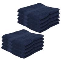 Jassz 8x Voordelige handdoeken navy blauw 50 x 100 cm 420 grams Blauw