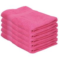 Jassz 5x Voordelige badhanddoeken fuchsia roze 70 x 140 cm 420 grams Fuchsia