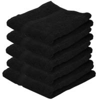 Jassz 5x Voordelige badhanddoeken zwart 70 x 140 cm 420 grams Zwart