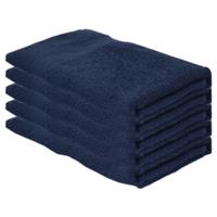 Jassz 5x Voordelige badhanddoeken navy blauw 70 x 140 cm 420 grams Blauw