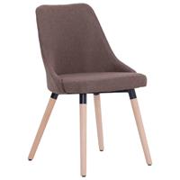 Eetkamerstoelen 4 st stof bruin