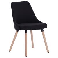 Eetkamerstoelen 6 st stof zwart