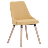 Eetkamerstoelen 6 st stof geel