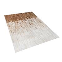 Beliani YAGDA Vloerkleed Beige Leer 200x140x0.6