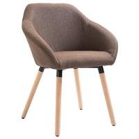 vidaXL Eetkamerstoelen 6 st stof bruin