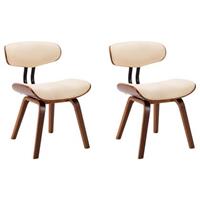 VidaXL Eetkamerstoelen 2 st kunstleer crme