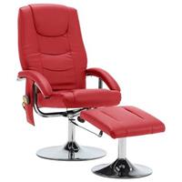 vidaXL Massagesessel mit Fußhocker  Rot