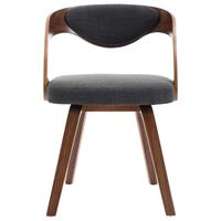 Eetkamerstoelen 2 st met houten frame stof donkergrijs