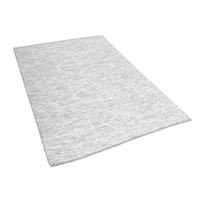 beliani Stylischer Teppich mit Muster grau/beige Wolle 140x200 cm Edremit - Grau