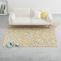 vidaXL Vloerkleed kiezel 80x150 cm wolvilt beige/grijs/bruin