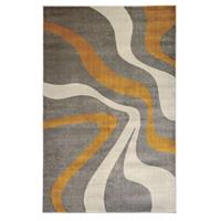 Floorita vloerkleed Swirl - grijs/geel - 140x200 cm