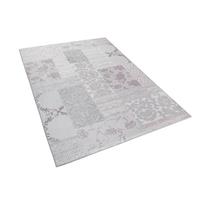 beliani Geschmackvoller Teppich in dezenten Farbtönen grau rosa 140 x 160 cm Ballica - Grau