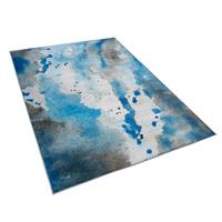 beliani Trendiger Teppich mit abstraktem Flecken-Muster in Blau-Grau 160 x 230 cm - Blau