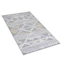 beliani Teppich Grau / Gelb 80 x 150 cm geometrisches Muster Kurzflor Maschinengewebt Pflegeleicht Rechteckig Modern - Gelb