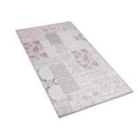 Beliani - Geschmackvoller Teppich in dezenten Farbtönen grau rosa 80 x 150 cm Ballica - Grau