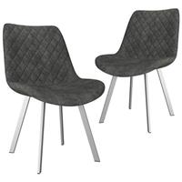 vidaXL Esszimmerstühle 2 Stk.  Grau