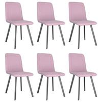 VidaXL Eetkamerstoelen 6 st fluweel roze