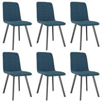 VidaXL Eetkamerstoelen 6 st fluweel blauw