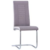 vidaXL Eetkamerstoelen 6 st stof taupe