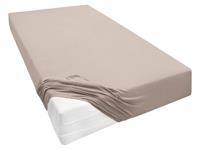 Biberna Jersey hoeslaken voor boxspringmatrassen 140-160 x 200-220 cm, Lichtbruin