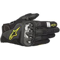 ALPINESTARS SMX-1 Air V2 Gloves, Motorhandschoenen zomer, Zwart-Geel Fluo
