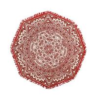 Beliani - Teppich Baumwolle Mandala-Muster rot dia. 120 cm Mezitili - Rot