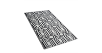 Beliani - Outdoor Teppich schwarz 90x180 cm Bodenschutzmatte Kunststoffmatte Bidar - Schwarz