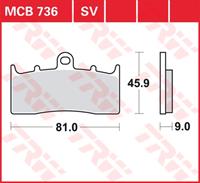 TRW SV/SH Remblokken, en remschoenen voor de moto, MCB736SV