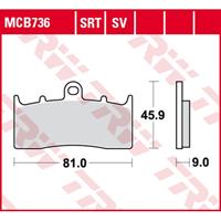 TRW SRT remblokken, en remschoenen voor de moto, MCB736SRT