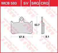 Bremsbelagsatz, Scheibenbremse Vorderachse TRW MCB593CRQ